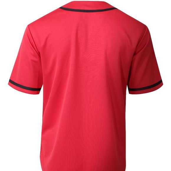 Men's Baseball Jersey Casual Sportwear in Red - Picture 4 of 7
